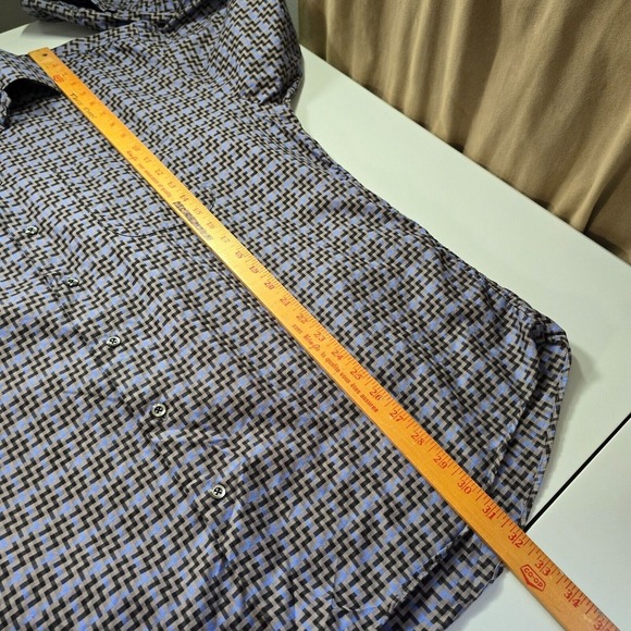 Burberry London Men Zig Zag Print Shirt Size XL USA Made Office‎ Classic Luxury - Picture 11 of 12